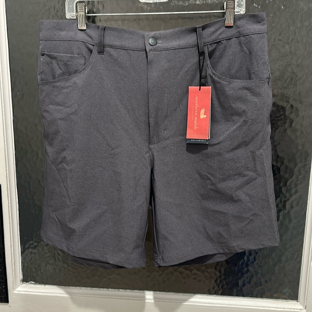 Southern Marsh‎ Shorts Mens 36” Midnight Gray Delray Bay Performance Stretch